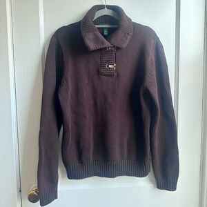 Lauren Ralph Lauren Womens L Brown Pullover Sweater Buckle
